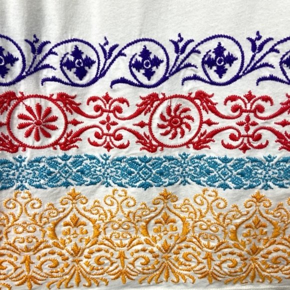 Johnny Was Long Sleeve Tie Neck Embroidered Top Size Large Floral JWLA Bohemian - Picture 6 of 8